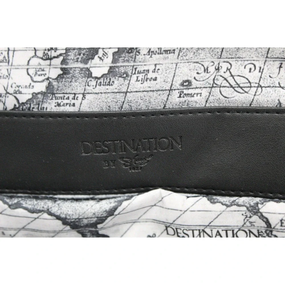 World Map Print Backpack Travel Messenger Bag Black White Cartography Chic Sleek